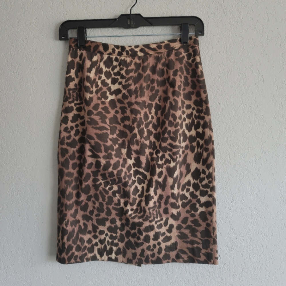 Michael Kors Leopard Print Pencil Skirt Size 0